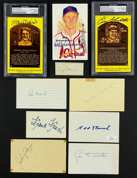 St. Louis Cardinals Hall of Famers and Stars Signed Collection of 10 (Beckett)