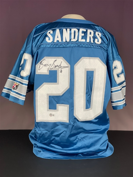 Barry Sanders Signed Detroit Lions Jersey (Beckett)