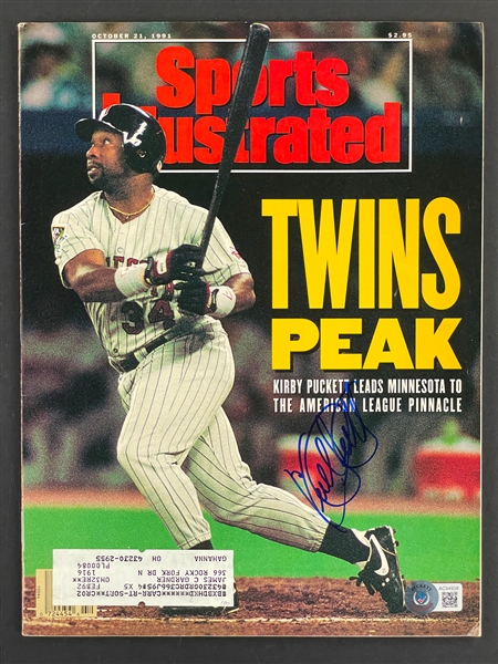 Kirby Puckett Signed 1991 <em>Sports Illustrated</em> (Beckett)