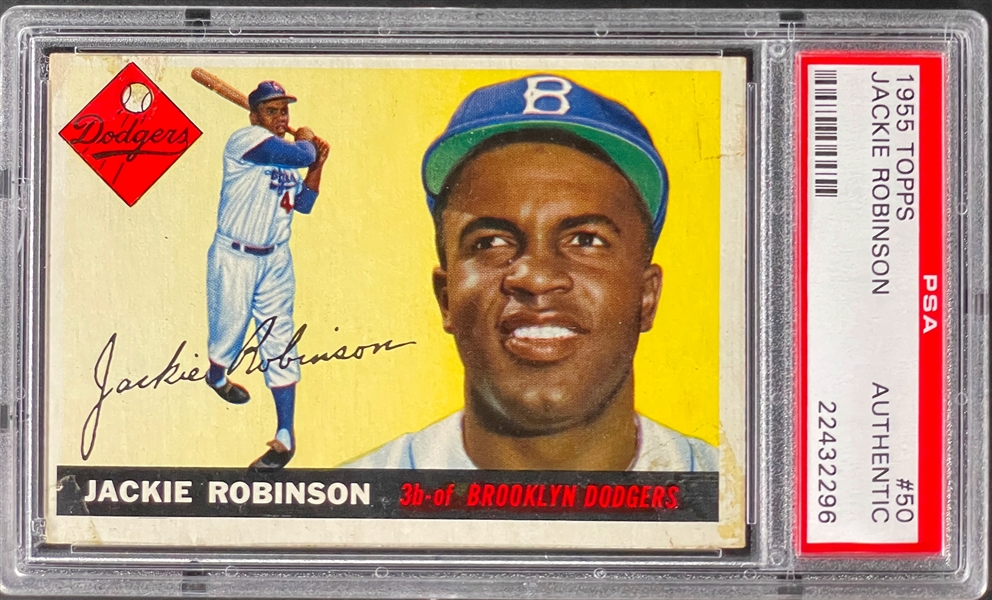 1955 Topps #50 Jackie Robinson - PSA Authentic
