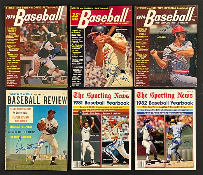 1960s-70s Signed Baseball Magazine Collection of 35 Incl. Hank Aaron, Willie Mays and Other Hall of Famers (BAS)