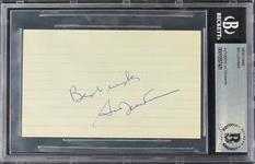 Sid Luckman Signed Index Card (Encapsulated Beckett Authentic)