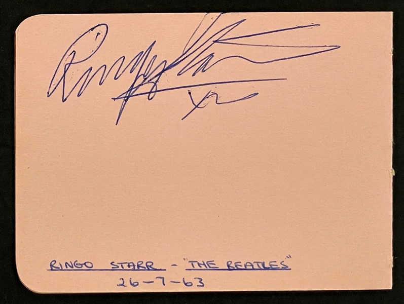 1963 Ringo Starr Signed Autograph Book Page (BAS)