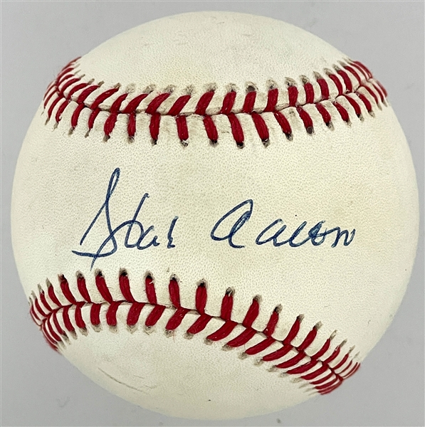 Hank Aaron Singled Signed Baseball (ONL White) (Beckett)