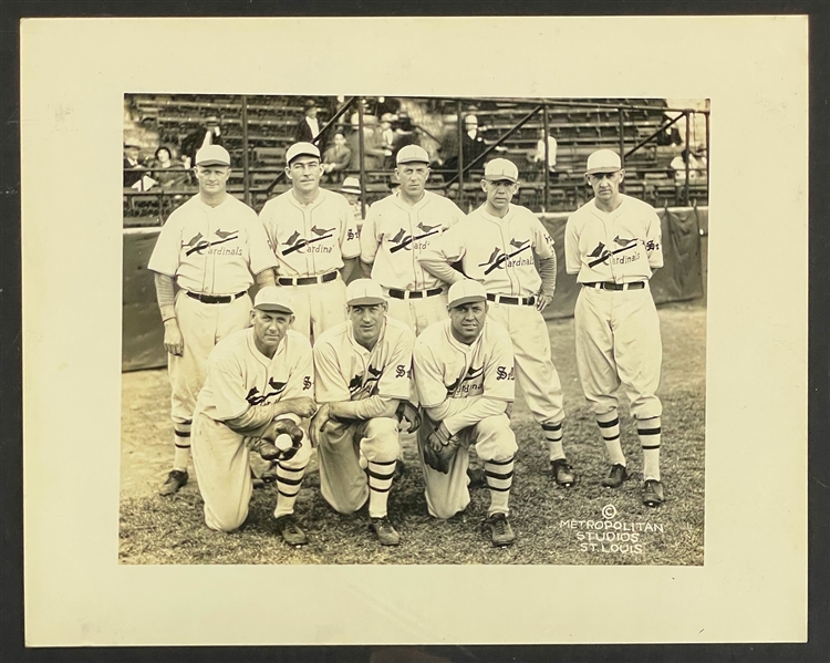 1930 St. Louis Cardinals World Series Pitching Staff Original News Service Photo Including Hallahan, Bell, Rehm, Lindsey, Haines, Grabowski, Johnson and Grimes