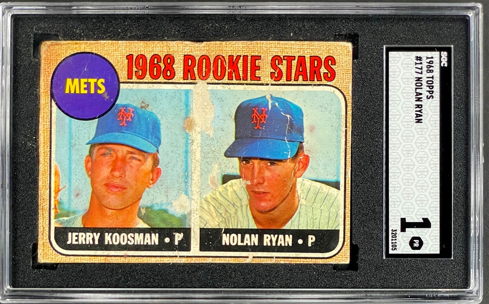 1968 Topps #177 Nolan Ryan Rookie Card - SGC PR 1
