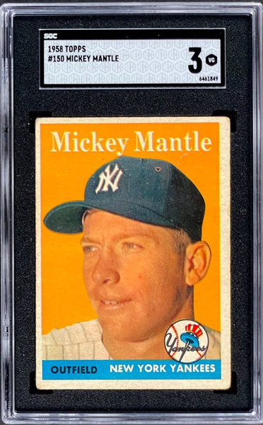 1958 Topps #150 Mickey Mantle - SGC VG 3