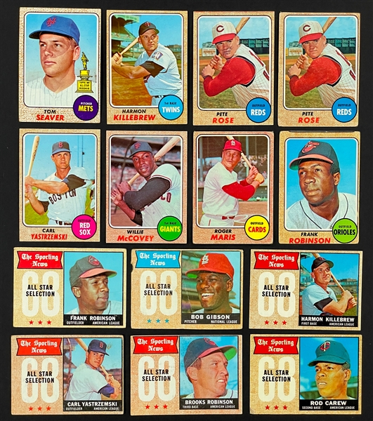 1968 Topps Baseball Near Set (519/598) Plus 69 Duplicates (588 Total Cards)