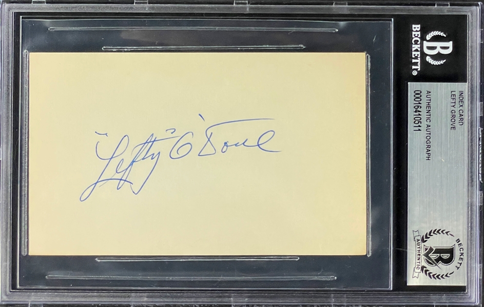 Lefty ODoul Signed Index Card (Beckett Encapsualted)