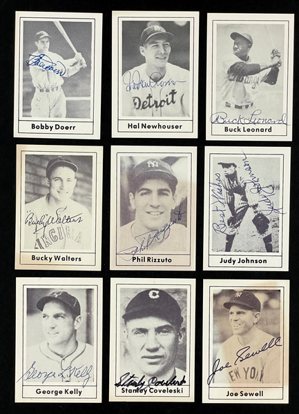 1978 Grand Slam Signed Card Collection of 49 Different with 7 Hall of Famers (55 Total Cards) (Beckett)