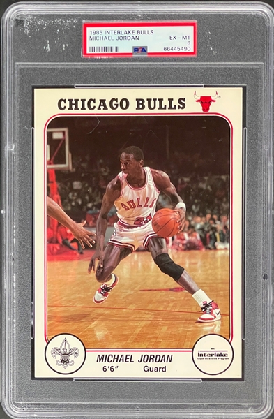 1985 Interlake Bulls Michael Jordan Oversized ROOKIE Card - PSA EX-MT 6