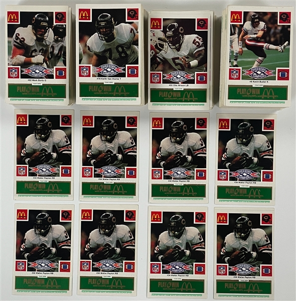 1986 McDonalds "Play & Win" Chicago Bears 25 Complete Sets of 24 Cards - All UNSCRATCHED