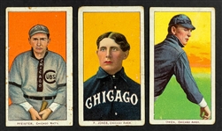 T206 Baseball Card Chicago Trio Including Pfeister (Polar Bear Back), Owen and F. Jones (3)