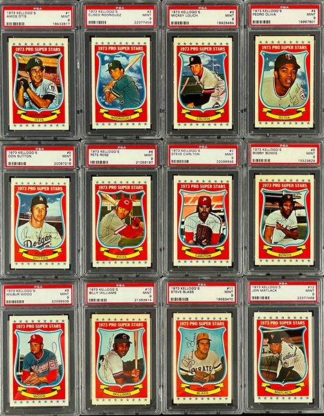 1973 Kelloggs Baseball Complete Set (54) - ALL PSA MINT 9!