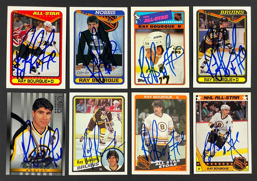 Ray Borque Signed Hockey Card Collection (8 Different) (Beckett)
