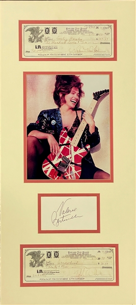 Eddie Van Halen Collection Incl. Signed Personal Check (2 Displays) (Beckett)