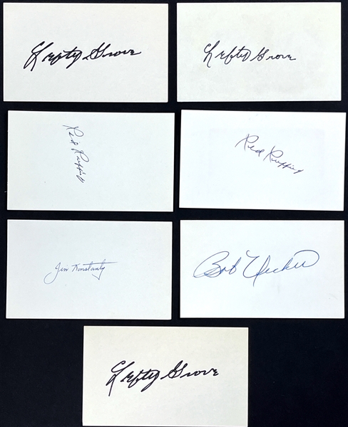 Baseball Hall of Famers Signed Index Cards (7) (Beckett)