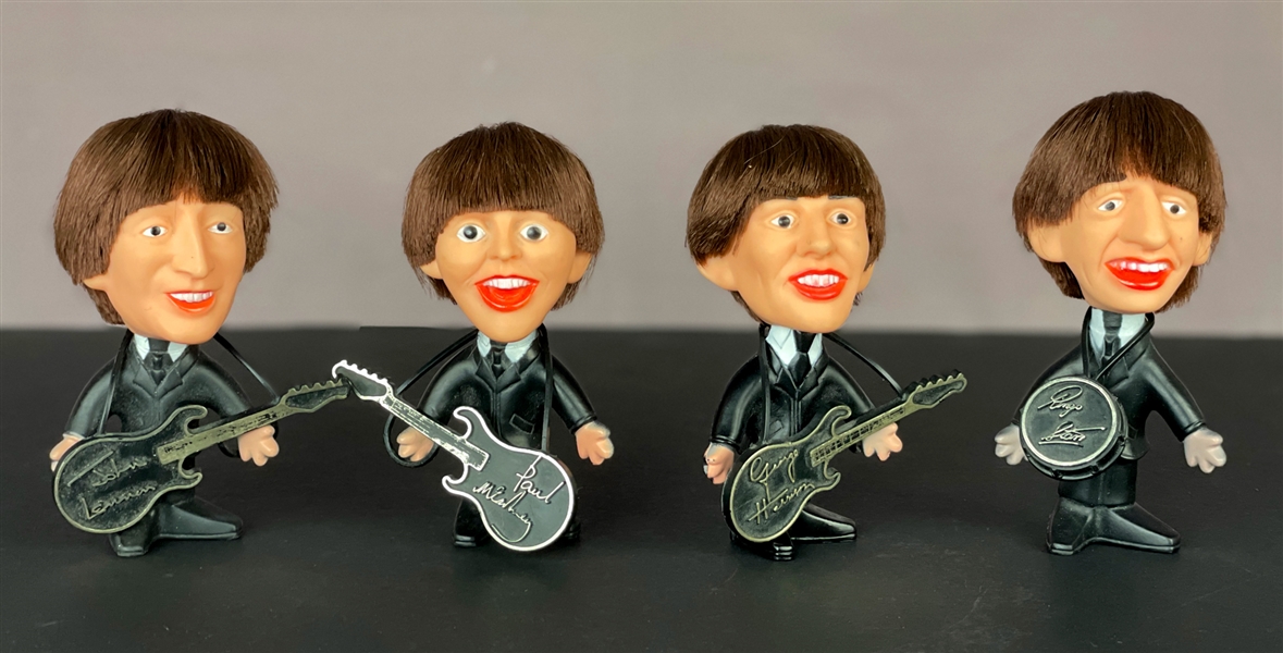 1964 “Remco” Beatles Dolls Complete Set of Four - with All Instruments - John, Paul, George and Ringo