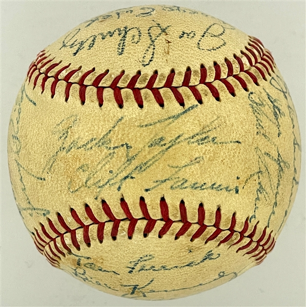 1949 St. Louis Browns Team Signed Baseball (28 Signatures) Incl. 1949 Rookie of the Year Roy Sievers (Beckett)