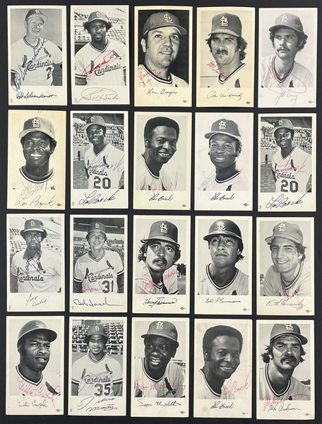 1970s St. Louis Cardinals Signed Team Postcards Collection of 107 Incl. Lou Brock, Keith Hernandez and Many Others (Beckett)