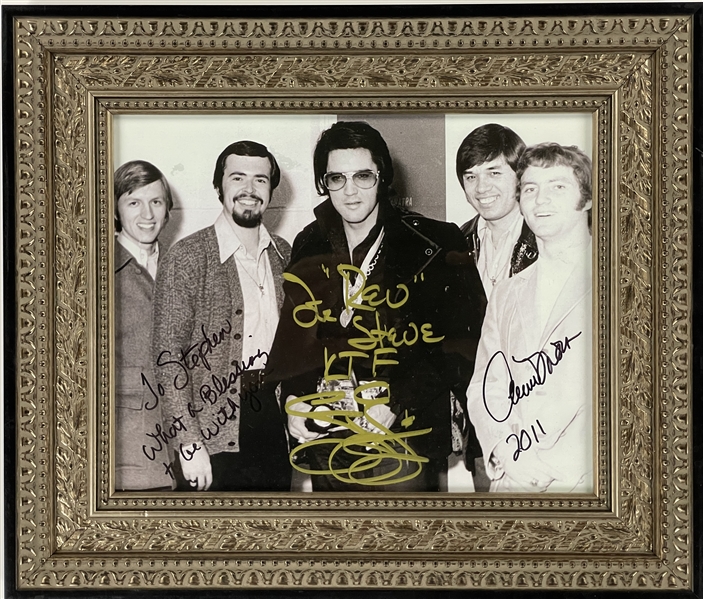 Larry Gatlin and Armond Morales signed photo backstage with Elvis when they were with The Imperials 