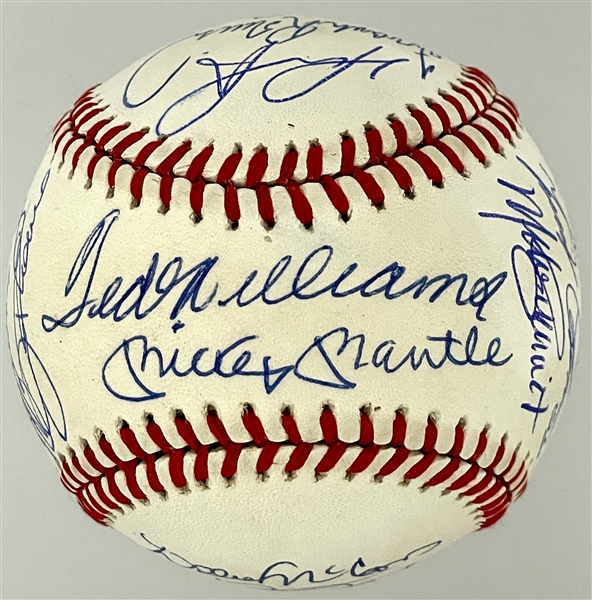 500 Home Run Club Signed Baseball with <strong>21 SIGNATURES</strong> Incl. Mantle, Williams, Aaron, Cabrera (BAS)