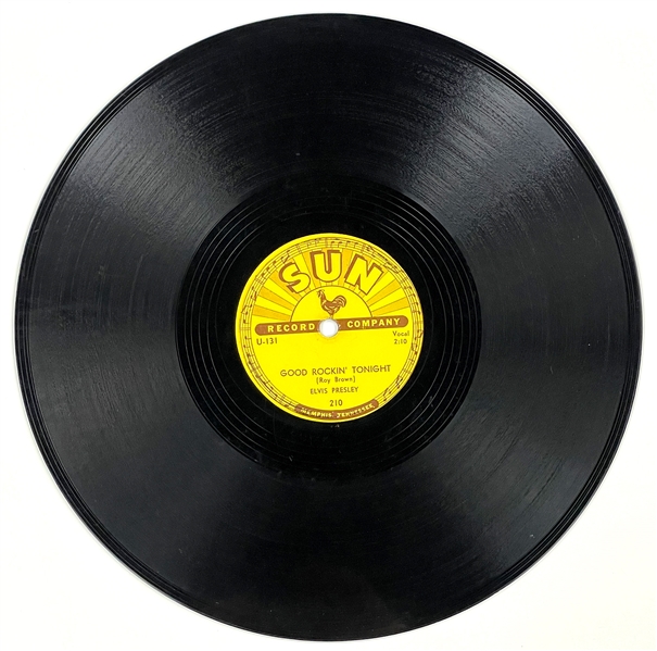 1954 Marion Keisker MINT FILE COPY of Elvis Presley SUN Records #210 10-Inch 78 RPM "Good Rockin Tonight" / "I Dont Care if the Sun Dont Shine"