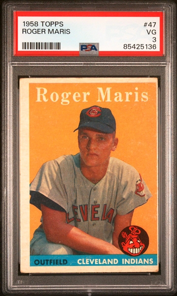 1958 Topps #47 Roger Maris - PSA VG 3