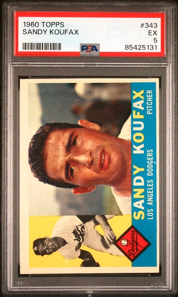 1960 Topps #343 Sandy Koufax - PSA EX 5