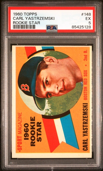 1960 Topps #148 Carl Yastrzemski Rookie Card - PSA EX 5