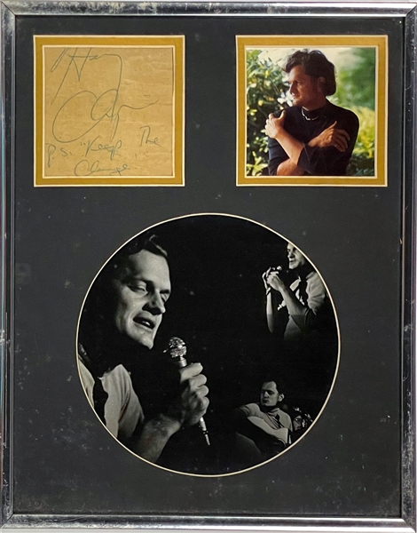 Harry Chapin Signed Display - Inscribed "P.S. Keep the Change" (BAS)