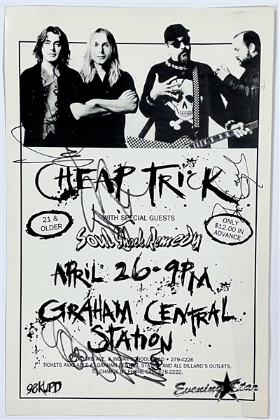 1994 Cheap Trick Band-Signed Concert Poster - Robin Zander, Bun E. Carlos, Tom Petersson and Rick Nielsen (BAS)