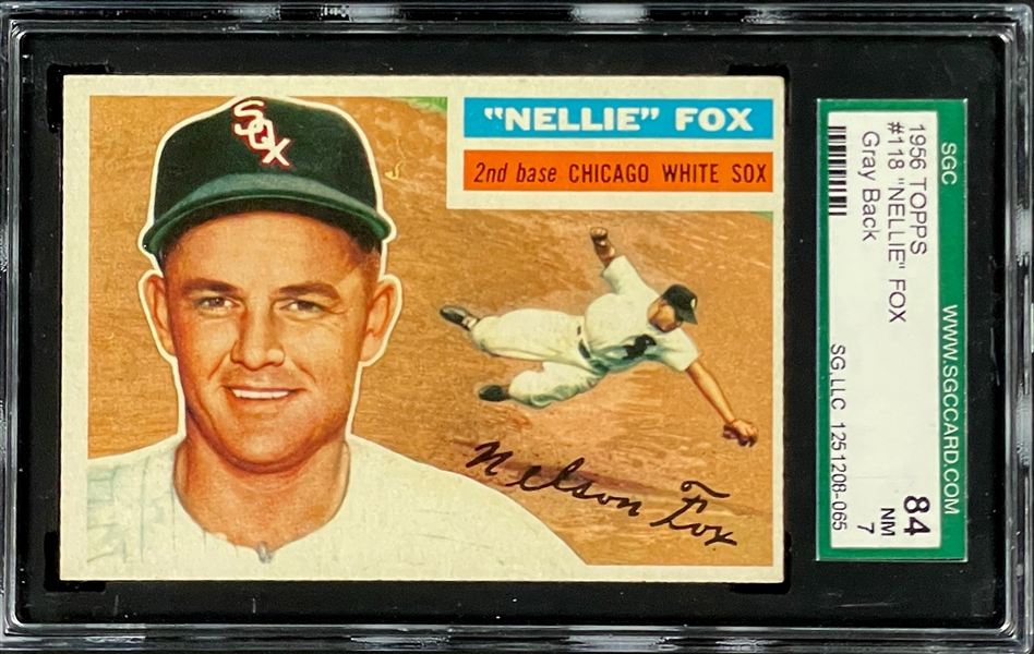 1956 Topps #118 "Nellie" Fox Gray Back - SGC NM 7