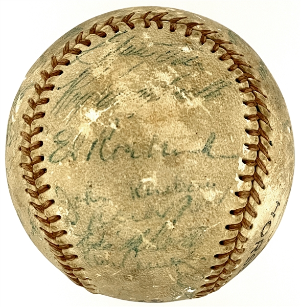 1957 Brooklyn Dodgers Team Signed Baseball with Roy Campanella, Sandy Koufax, Duke Snider - FINAL YEAR IN BROOKLYN! (BAS)