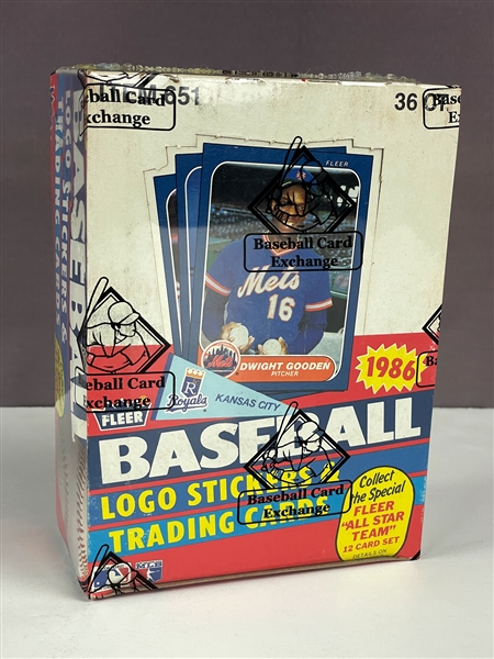 1986 Fleer Baseball Wax BOX (BBCE)