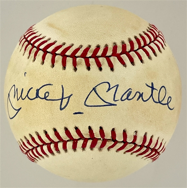 Mickey Mantle Single Signed Baseball 