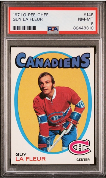 1971 O-Pee-Chee #148 Guy LaFleur - PSA NM-MT 8