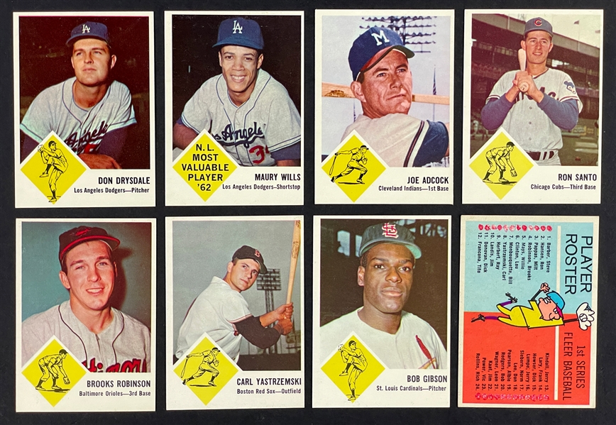 1963 Fleer Baseball Near Set (62/66)