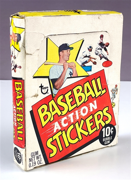 1968 Topps Baseball Action Stickers 10-Cent Display Box