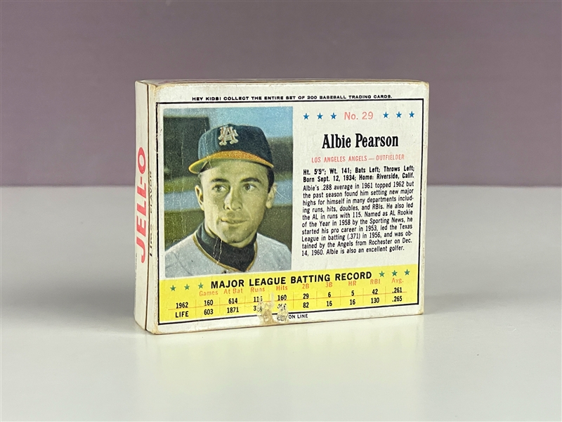 1963 Jello #29 Albie Pearson Full 3-Ounce Box