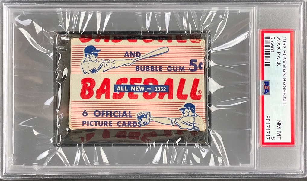 1952 Bowman Baseball Unopened 5-Cent Pack - Dated Variation -PSA NM-MT 8