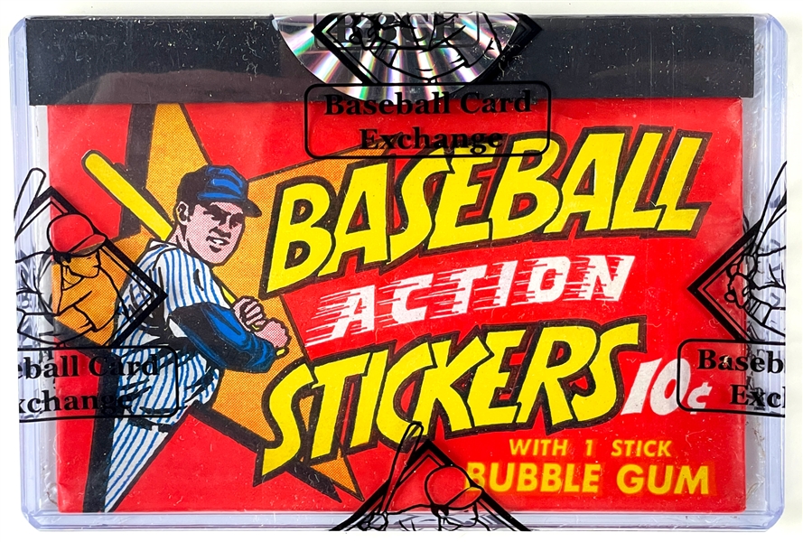 1968 Topps Baseball Unopened Action Stickers 10-Cent Pack - BBCE Encapsulated