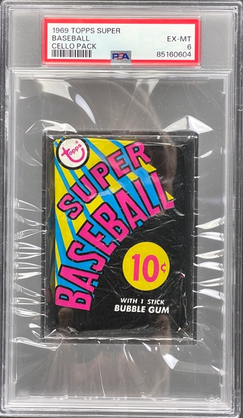 1969 Topps Super Baseball Unopened 10-Cent Pack - PSA EX-MT 6