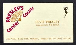 Elvis Presley "Chairman of the Board" Business Card for "Elvis Presleys Center Courts"