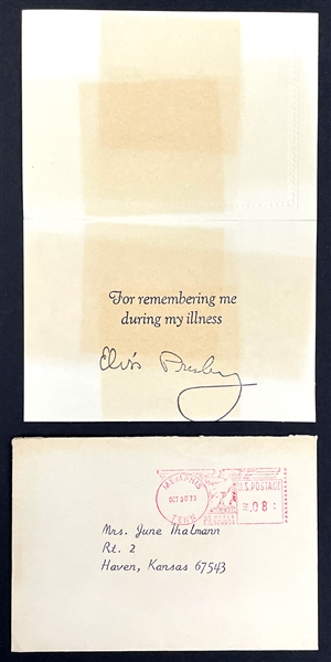 1973 Elvis Presley Thank You Card (Stamped Signature)
