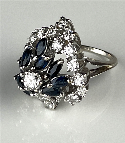 Elvis Presley Diamond and Sapphire Ring Gifted to Ginger Alden