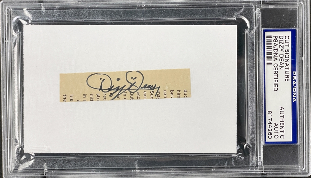 Dizzy Dean Cut Signature - PSA/DNA Encapsulated