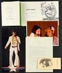 1970s Elvis Presley Show Members Signed Collection of Seven Pieces Incl. Tom Diskin, Joe Guercio, Jackie Kahane and Others