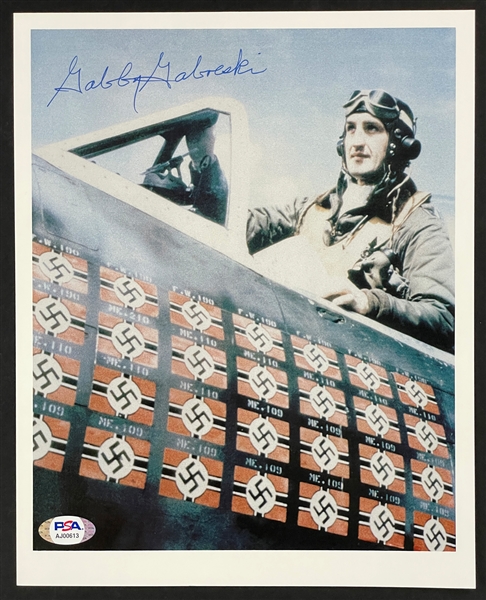 Gabby Gabreski Signed 8x10 Photo - WWII and Korean War Flying Ace (PSA/DNA)