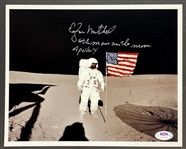 Apollo Astronaut and Moonwalker Edgar Mitchell Signed 8x10 Photo (PSA/DNA)